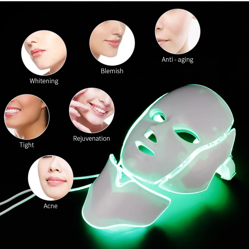 Face+Neck 7 Colors Light LED Facial Mask