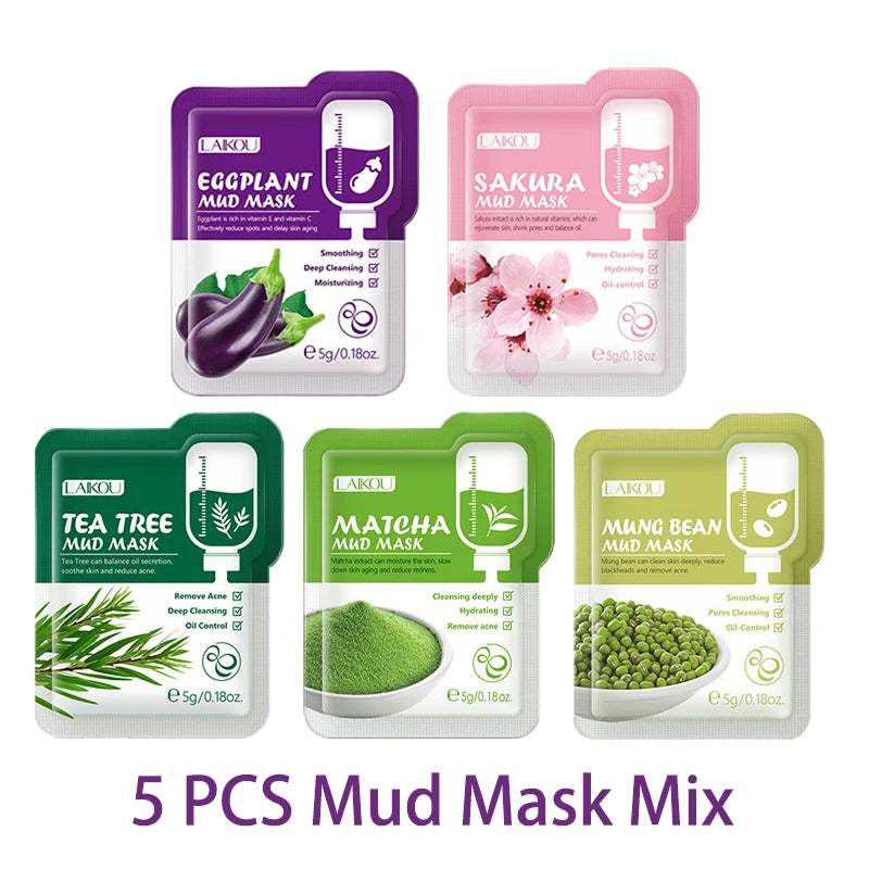 LAIKOU 5pcs Mud and Clay Mask