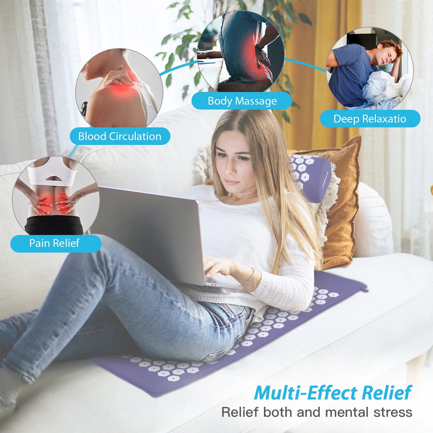 Acupressure Mat and Pillow Massage Set